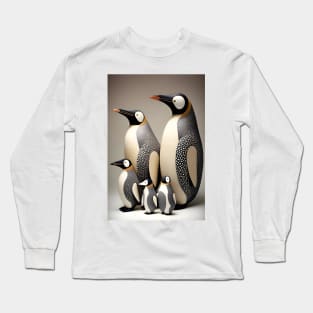 Happy Penguin Family - Inuit art Long Sleeve T-Shirt